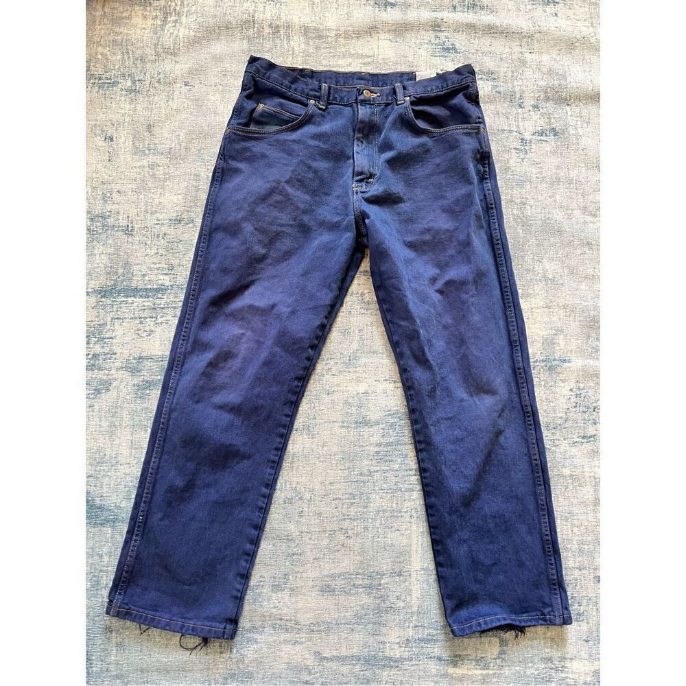 Wrangler Blue Straight Leg Jeans Men's 36 x 30